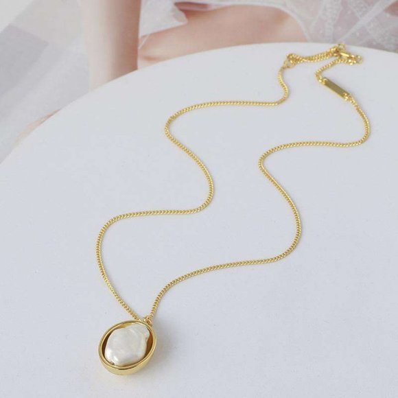 Celine Gold Signature Engraved Pendant Necklace - Picture 5 of 10